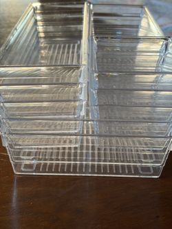 12 Plastic clear drawer organizers