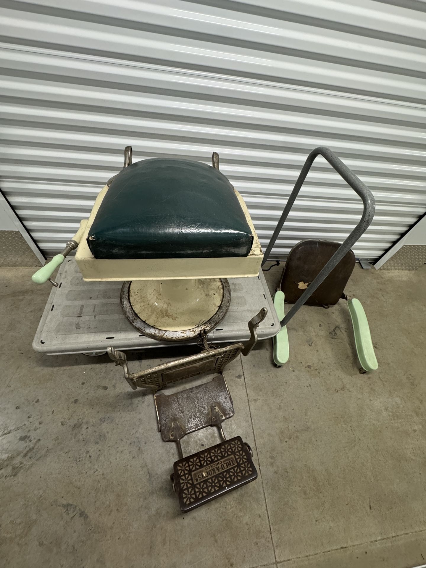 Disassembled Antique Theo A Kochs Chicago Barber Chair
