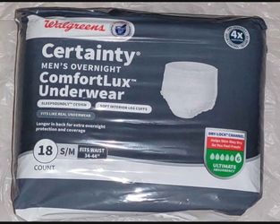 Walgreens Certainty Mens Overnight Underwear Size S/M 18 Ct ultimate Absorbency