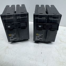 New SquareD 40A & 60A Circuit Breakers. $25 Takes Both. Must Pick Up