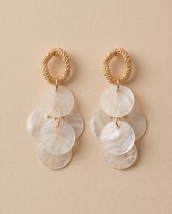 Gold and Mother of Pearl Drop Earrings