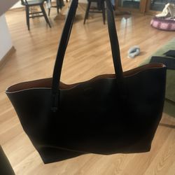 Nordstrom Black Leather Tote Bag Fits All Size Laptops, And Notebooks