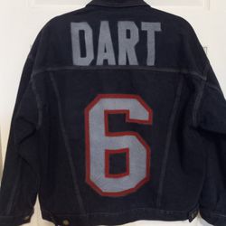 JAXSON DART NY GIANTS CUSTOM JEAN NUMBER JACKET 
