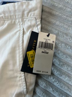 Polo Ralph Lauren Men's Straight-Fit Stretch Chino Pants in white.