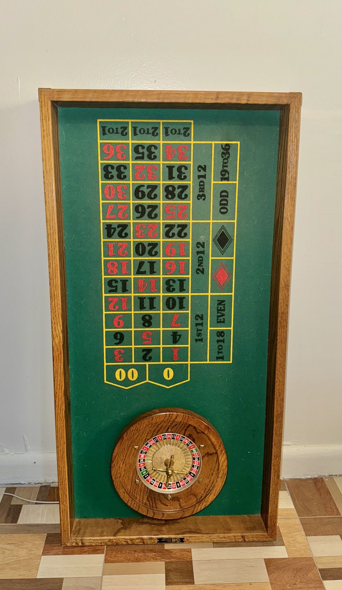 Full Complete Roulette Collectible Board