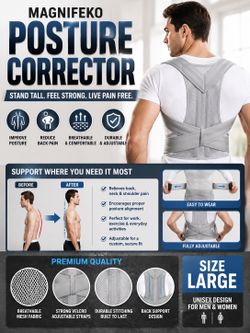 NEW MAGNIFEKO Posture Corrector Back Brace – Small, Medium, Large