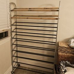 TALL ROLLING SHOE RACK - 50 PAIRS  *Storage*Organizer*