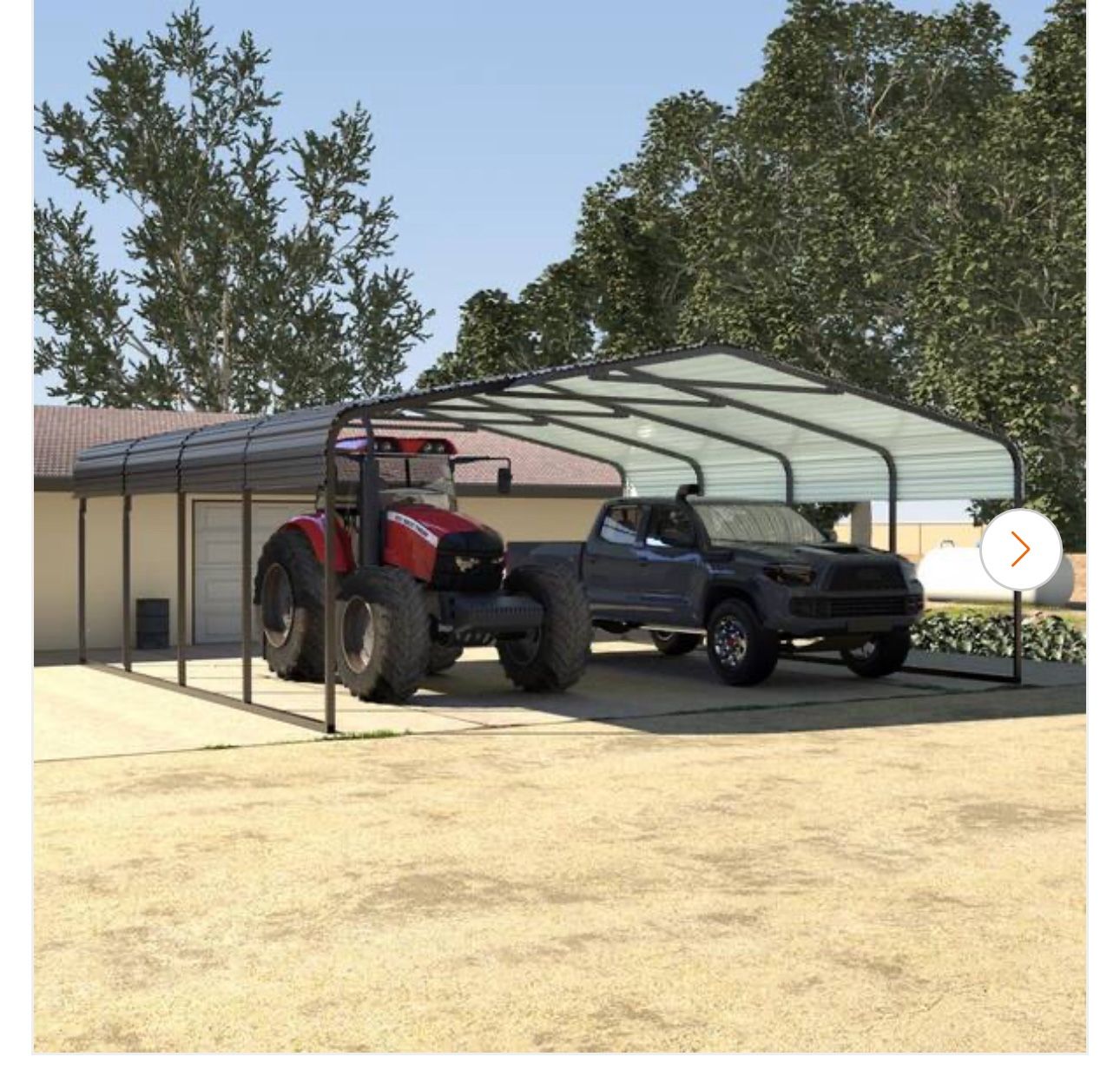 20 ft. W x 20 ft. D. Carport Steel Car Canopy and Shelter in Gray
