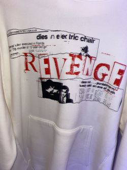 Revenge “Ted Bundy Newspaper Logo” Cream White Hoodie