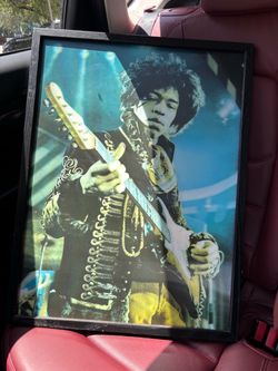 Vintage Jimi Hendrix 3D Lenticular Hologram Framed Poster - 21" x 29"