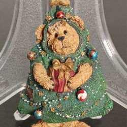 Boyd's Bear Fraiser Q. Peakers Christmas Tree Bear Wooble Legs Pin Brooch