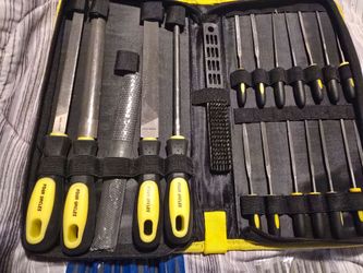 Metal File Set, Large Flat File/Half-Round File/Triangle File/Round File
With 12 pcs Needle Files, Storage Bag and Steel Brush, Ergonomic Handles, For