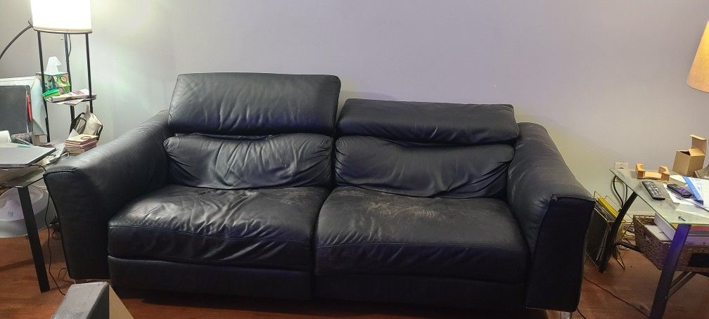Black Leather Reclining Couch
