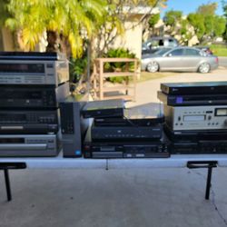 Vintage electronics radios DVD cd tape 8track