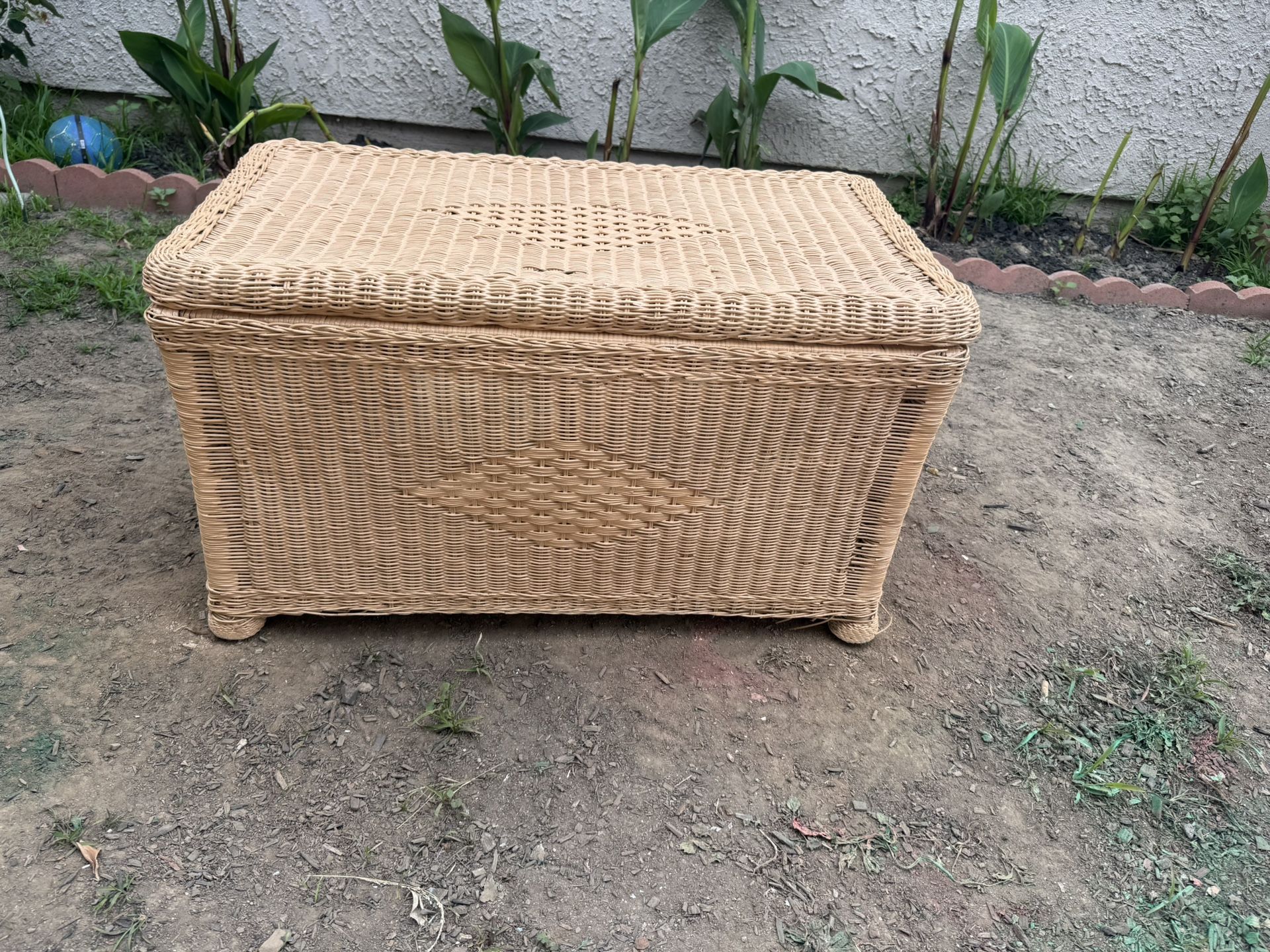 Vintage Rattan Wicker Chest