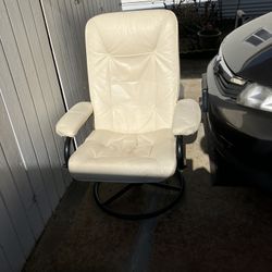 Leather Recliner & Ottoman 