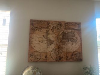 Vintage Style World Map Wall Art