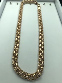 18 karat Rose Gold filled Chino link chain / Cadena de Tejido chino en Oro Rosa de 18k Gold filled
