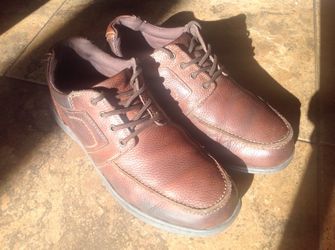 BROWN LEATHER OXFORDS- SZ MEN'S US 12