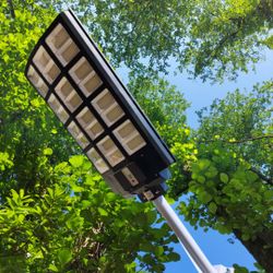 New, 1000-Watt 1512 LED Solar Street Light with Post and Remote Control