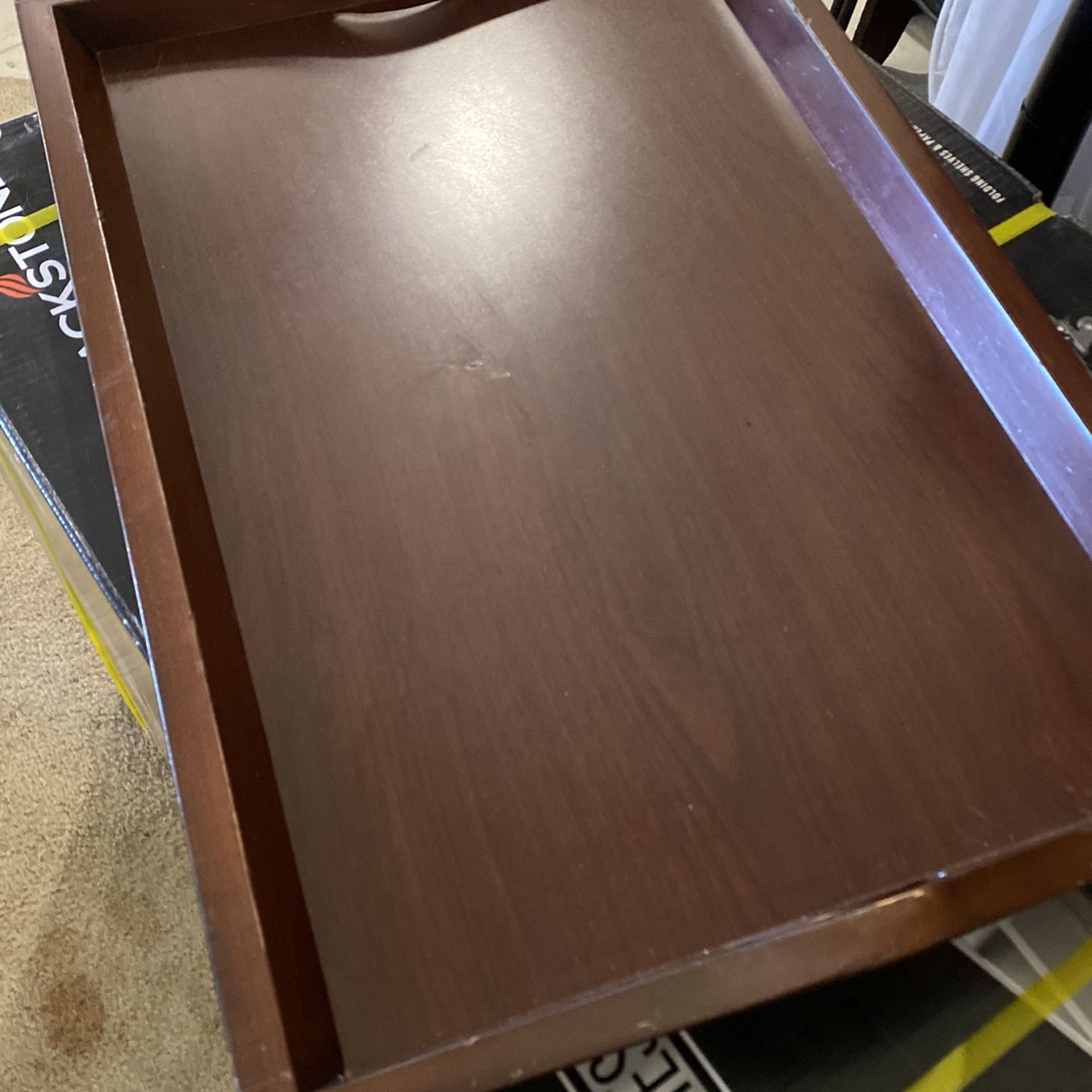 Solid Cherry Finish Wood Serving Tray