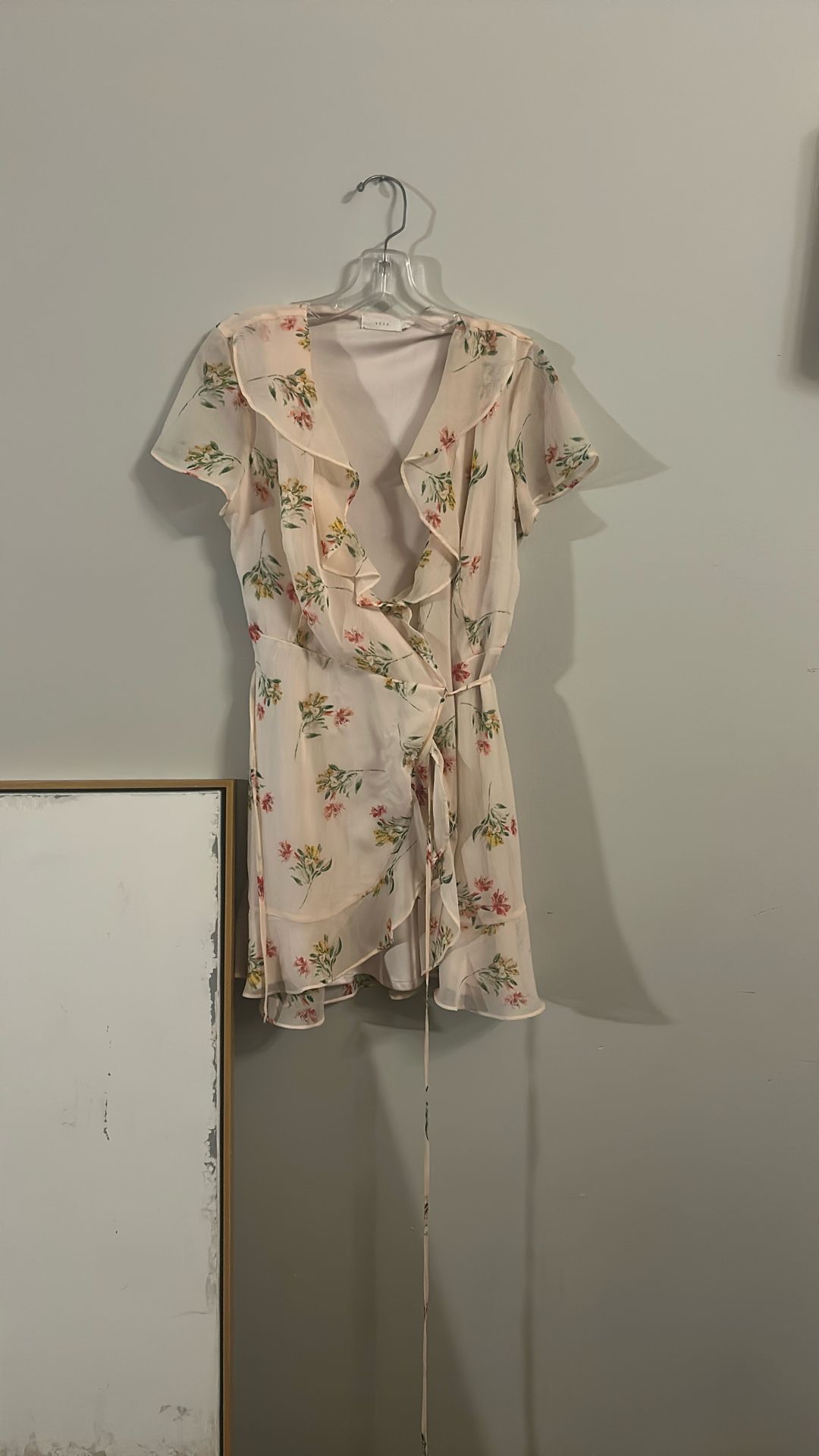 Lush Boutique Light Pink Floral Dress 