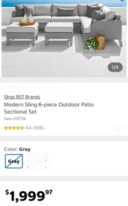 RST Brands Modern Sling 6-Piece Outdoor Patio Sectional Set