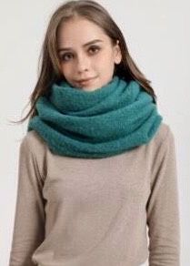 Elegant Soft Infinity Scarf In Jade Green