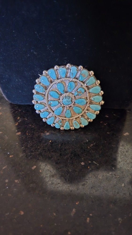 Genuine South Western Turquoise Pin