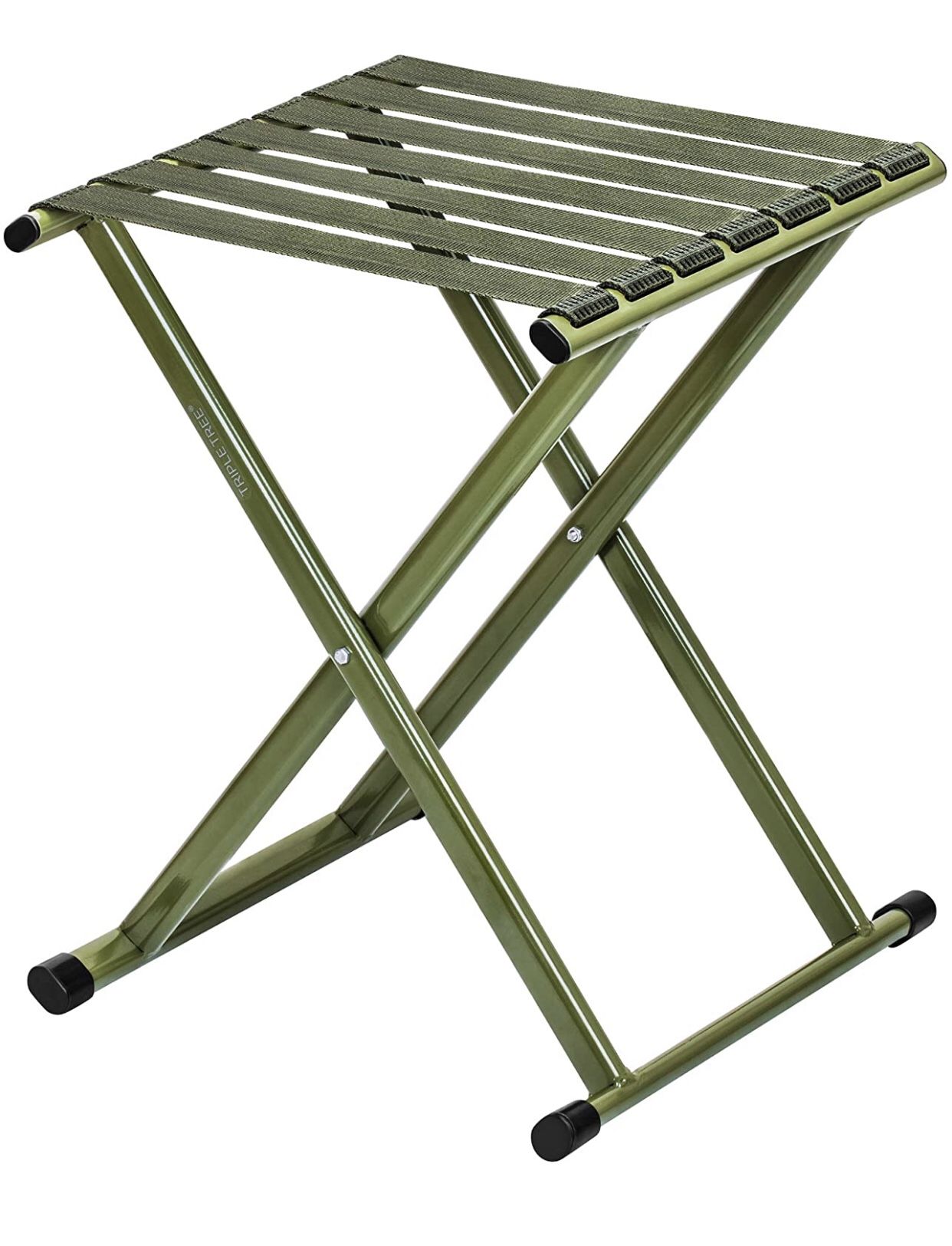 TRIPLE TREE Folding Stool 17.8" Height Heavy Duty Camping Stool Outdoor Portable Chair Hold up to 600 lbs for Walking Hiking Fishing