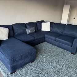 Blue Sectional Sofa Couch Sala 