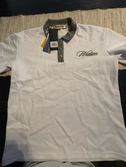 Medium Watson White Polo Shirt with Studded Collar