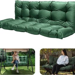 Porch Swing Cushions,Outdoor Seat Cushion,Outdoor Swing Replacement Cushions，Waterproof Bench Cushion with Backrest and Ties for Patio Porch Garden Ba