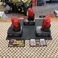 Milwaukee M12 12-Volt Lithium-Ion XC Extended Capacity Battery  4.0Ah  $79EACH