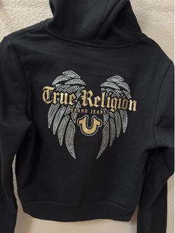 NWT True Religion Rhinestone Wings Zip-Up Hoodie – Size Large