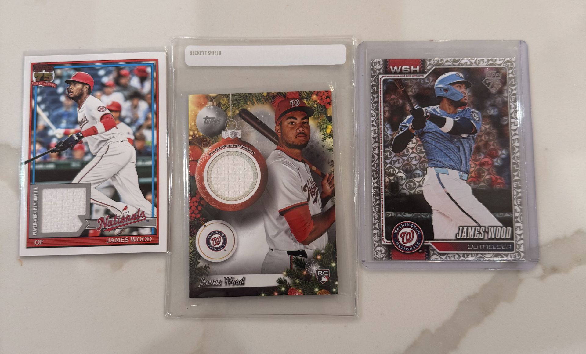 2025 Topps Holiday - Relics James Wood & 2026 Wood’s Relic And Variation Card 3