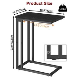Amazon “C” Shaped Nightstand In White 
