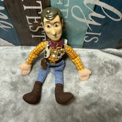 Plush toy of Woody, the iconic cowboy character from Disney Pixar's Toy Story franchise.