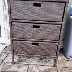 Patio Wicker Pool Cabinet, Rattan storage Cabinet Organizer