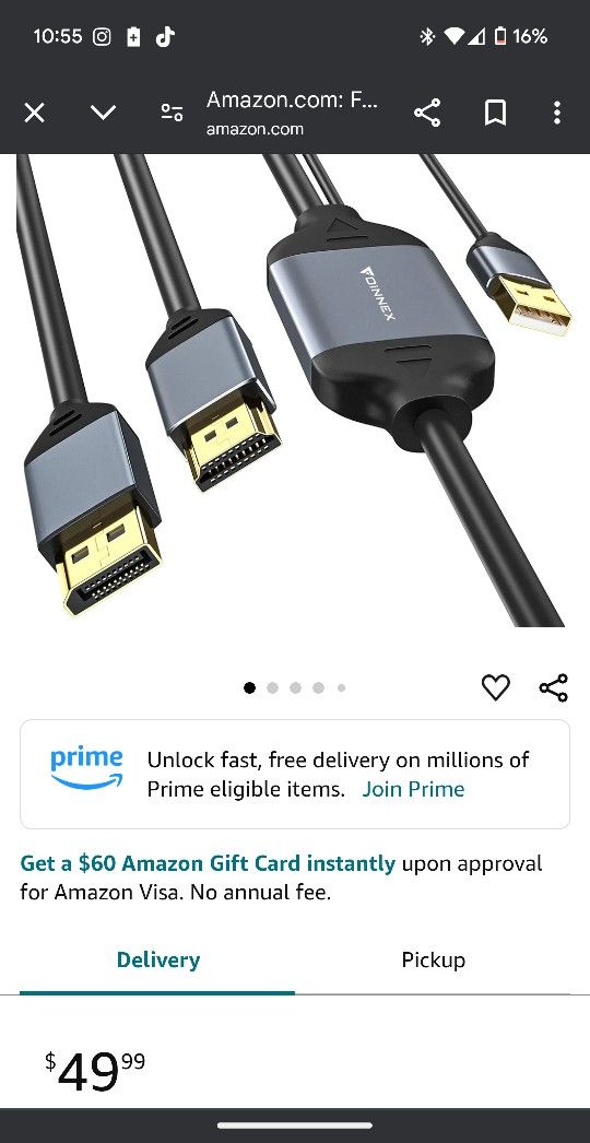 For HDMI output to DisplayPort 8k Cord