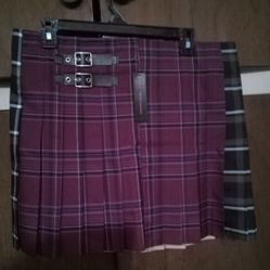 Yellow And Magenta Plaid skirt