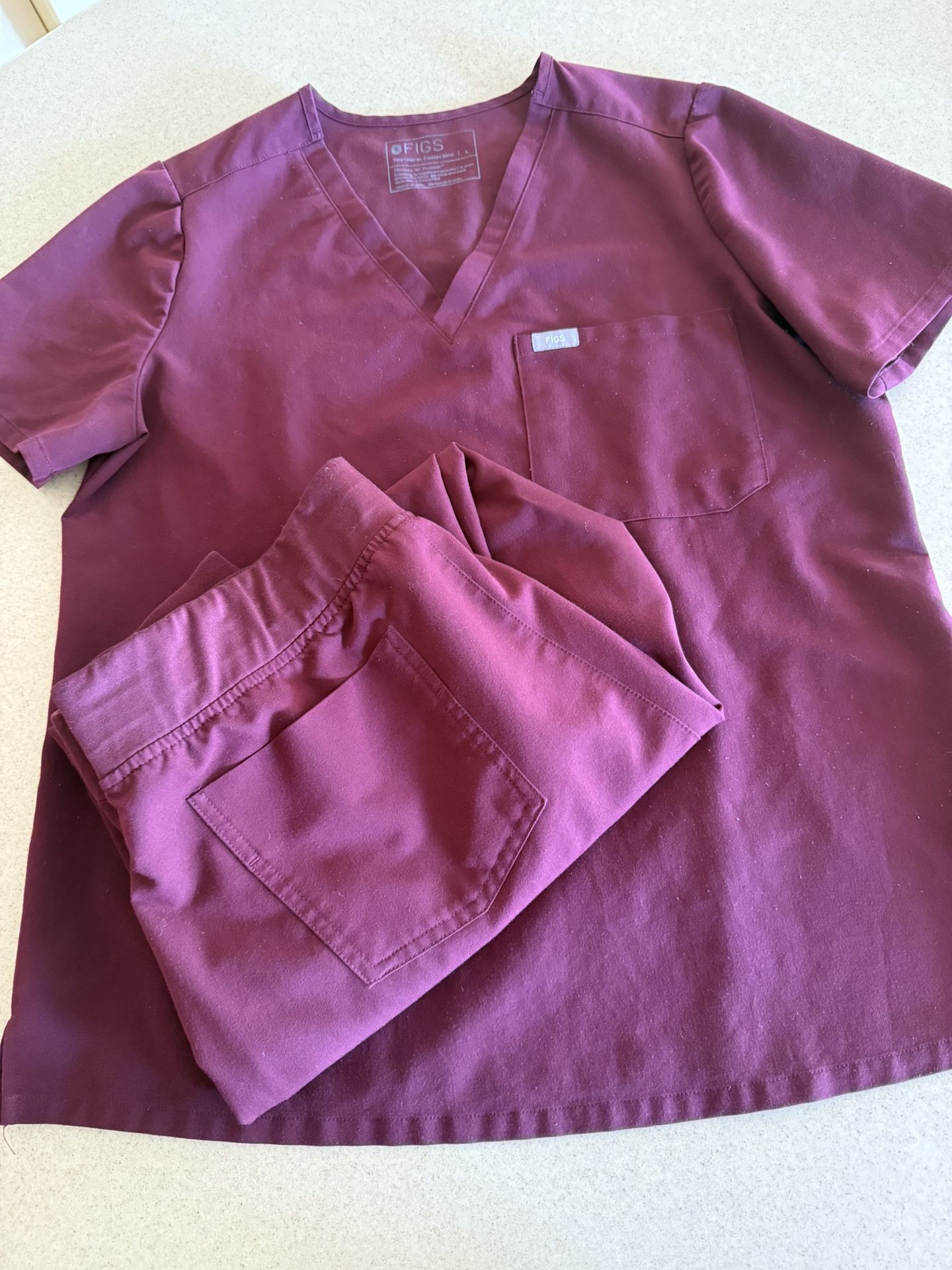 Women’s FIGs Scrub Set — Burgundy — L/XL