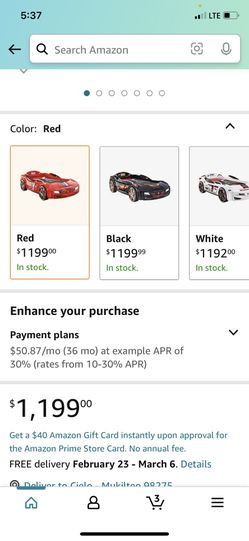 Cilek BiTurbo Remote Controlled, LED Headlights, Engine Sound, License Plate, Twin Size, Red