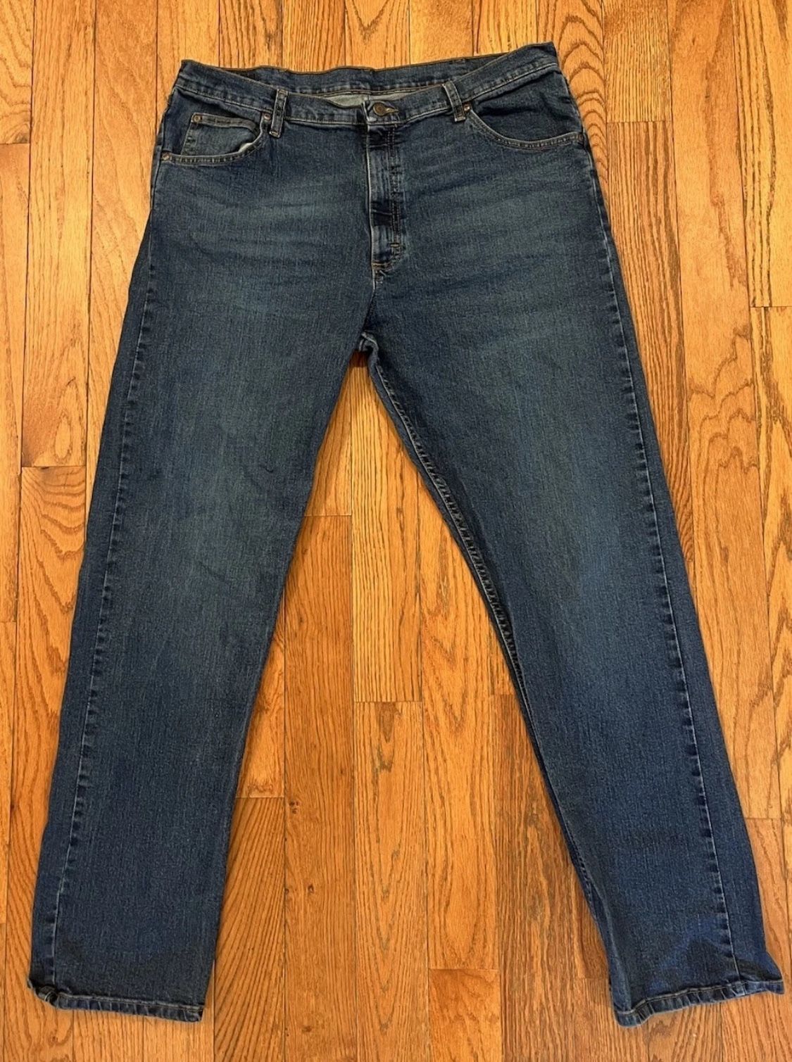 Wrangler Denim Jeans Western RN 130273 Size 38 X 34 Dark Wash Mens