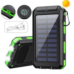 Large Capacity Portable Charger USB Solar Power Bank for Phone US 38800mAh