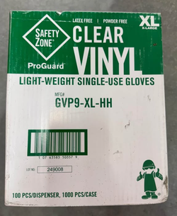 Light-Weight Clear Vinyl Disposable Gloves 1,000 Gloves (10 PACK)