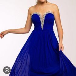 Strapless Royal Blue Jovani Ball Gown/Prom Dress