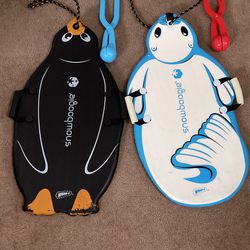 Snow boogie Boards (2), Including 2 Snowball Scoopers  All For $25