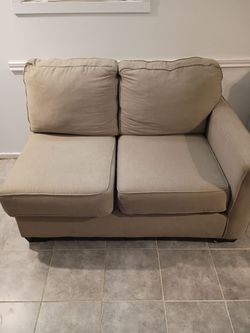 Beige Fabric Loveseat Sofa