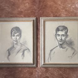 Vintage Portrait Drawing 1969 -Signed